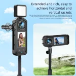 PC/Metal Protective Frame For Insta360 X5 Camera Magnetic Quick Release Action Camera Frame with Cold Shoe Mount Cam Accessories 3