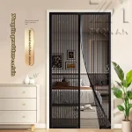 Diamond mesh mosquito proof door curtain, summer mosquito net, magnetic mesh curtain,self-adhesive,home use,no punching required