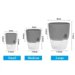 Transparent Double Layer Plastic Flower Pot Self Watering Flowerpot Cotton Rope Watering Small Plant Pot with Injection Port 5
