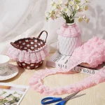 2 Yards Black White Pink Fold Wave Embroidery Lace Fabric Trim DIY Clothing Daily Home Decoration Accessory 5CM Wide 6