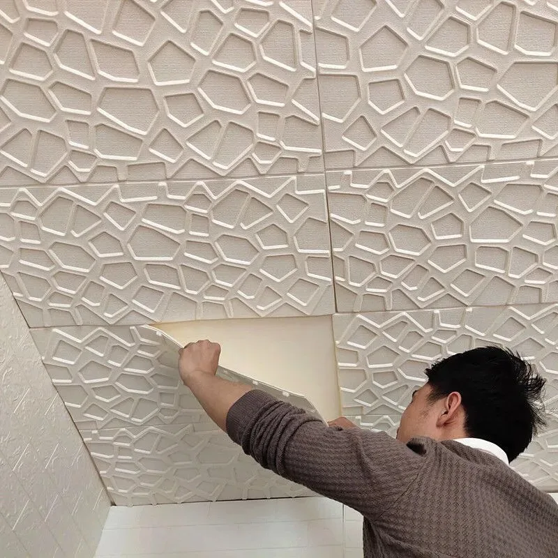 5-20pcs 35*35cm Ceiling 3d Home Bedroom Decor Background Wallpaper Peel Stick Waterproof Decoration Wall Stickers Anti-collision 5-20pcs 35*35cm Ceiling 3d Home Bedroom Decor Background Wallpaper Peel Stick Waterproof Decoration Wall Stickers Anti-collision