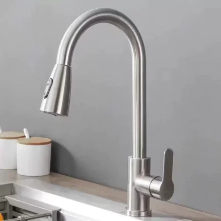 Black  Kitchen Faucet Pull Out Brushed Nickle Stainless Steel Kitchen Mixed Tap Kitchen Sink Tap