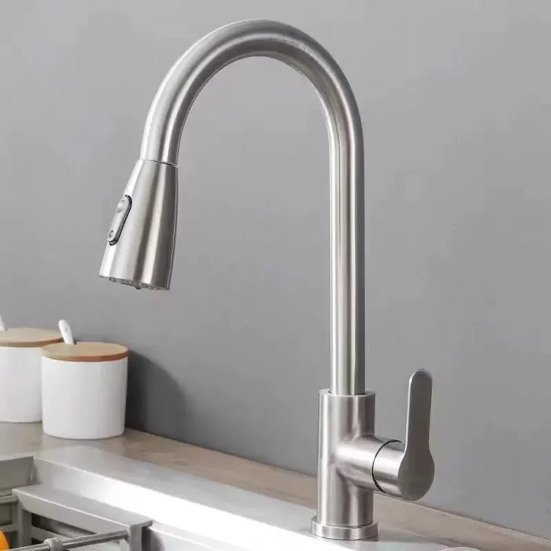 Black Kitchen Faucet Pull Out Brushed Nickle Stainless Steel Kitchen Mixed Tap Kitchen Sink Tap Black Kitchen Faucet Pull Out Brushed Nickle Stainless Steel Kitchen Mixed Tap Kitchen Sink Tap