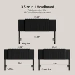 Adjustable Velvet Headboard for Full/Queen/King Beds, Tufted Design with Attachable Frame, Ideal for Bedroom Comfort 2