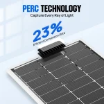 ECO-WORTHY Bifacial 100 Watt 12 Volt Solar Panel Monocrystalline Rigid High-Efficiency PV Module Power Charger for Sunsheds,Rvs 6