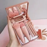 5pcs Mini Travel Size Makeup Brushes Set Complete Function Cosmetic Brushes Kit with Storage Case And Mirror for On-the-Go 2