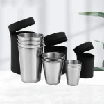 2025 4Pcs Outdoor Travel Stainless Steel Cups Mini Glasses for Whisky Wine with Case Portable Drinkware 30ml/70ml/170ml 3