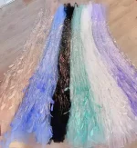 High quality Shiny Embroidery Sequins Feather African Lace Fabric for Dress Wedding Party Sewing Wide 125cm Sold By The Yard 5