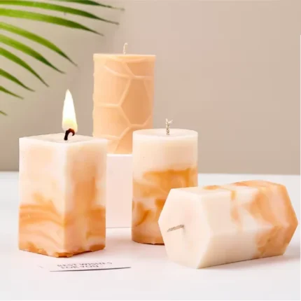 3D Geometric Silicone Candle Mold Texture Cylindrical Soap Mold DIY Nordic Style Aromatherapy Candle Mold Home Decoration
