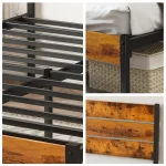 JHK Queen Size Metal Platform Bed Frame with Headboard and Footboard with 800LBS Sturdy Wooden Slats Support For Bed Room Home 6