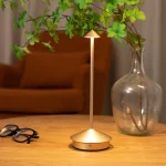 Rechargeable Cone Head Touch Sensor LED Table Lamp - 3 CCT Stepless Dimming for Restaurant Hotel Bedroom Bar Home Decor 2