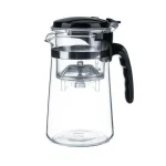 High-temperature resistant and elegant cup, household tea set, one-click tea and water filtration, glass teapot cover 6