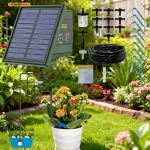1pc DIY Solar-Powered Automatic Drip Irrigation System for Raised Beds Greenhouses Vegetable Gardens Balcony Hanging Plants 3