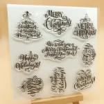 Alinacutle CLEAR STAMPS Christmas Sentiment Scrapbooking Card Album Paper Craft Rubber Roller Transparent Silicon Stamp 20102404 3
