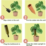 2 Packs, Plant Self-Watering Stakes, Terracotta Automatic Plant Waterer Devices Auto-Water Irrigation System For Indoor/Outdoor 5
