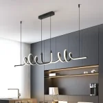 Pendant Light Black LED Chandelier Modern Minimalist Dining Room Lighting Fixture Hanging Lamp Kitchen Living Room Home Decor 2