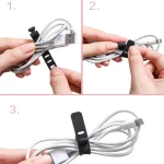 50pcs Cable Organizer Ties Clip Charger Cord Management Silicone Wire Manager Mouse Earphone Holder Data Line Winder Straps 6