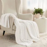 ROSEKIND Blankets 3 Size for Bed, 300GSM Soft & Warm Fleece Throw, Decorative and striped flannel fleece blanket for Adult 6