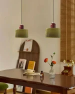 Vintage Stained Glass Small Chandelier Bedside Dining Room Lighting Fixture Home Decorative Light in Pink Orange Green White 2