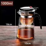 High-temperature resistant and elegant cup, household tea set, one-click tea and water filtration, glass teapot cover 5