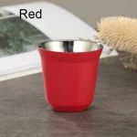 Summer New Simple Flat Bottom Cup Stainless Steel Double-layer Inner Tank Capsule Coffee Cup High-grade Solid Color Water Cup 6