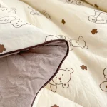 Washed Double Gauze Spring Summer Quilt Queen Grade A Lightweight Comforter Soya Fibre Filling Soft Breathable Summer Blanket 5