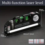 HOMEFISH Easy to Use Laser Level Line Tool Multipurpose Laser Level Kit Standard Cross Line Lase 8 Feet Measure Tape Ruler 2