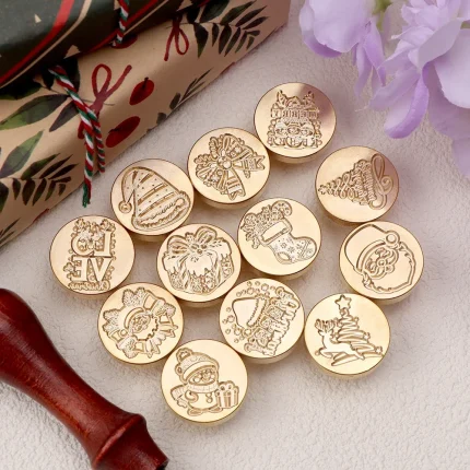 Christmas Series Wax Seal Stamps Vintage Merry Christmas Gift Snowman Head For DIY Festival Gift Wrapping Cards Scrapbooking