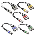 30CM XLR Splitter Male to Dual Female,3 Pin XLR Male to Female Splitter Audio Adapter Cable for Mic Amplifier Speaker Mixer