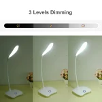 LED Desktop Desk Lamp USB Rechargeable Lighting Eye Protection Room Night Light Bedroom Bedside Student Reading Lamp 5