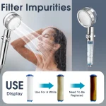 360 Degrees Rotation Turbo Fan Shower Head High Pressure Water Saving Spray Adjustable Showerhead Filters Bathroom Accessories 4