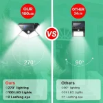 1/2/4Pcs 100 LED Solar Wall Lights Outdoor Solar Lamp Motion Sensor Solar Powered Sunlight Street Light for Garden Night Light 6