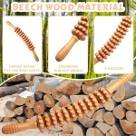 Natural Curved Wooden Massage Roller for Waist and Thigh, Multi-Functional Body Roller for Cellulite Reduction & Muscle Tension 4