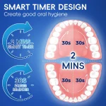 Rotating Electric Toothbrush, 3 Modes USB Fast Rechargeable Rotary Electric Toothbrush with Timer, Travel Case and 2 Brush Heads 6