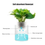 Self Watering Flowerpot Indoor Succulent Hydroponic Plants Pot Mini Planter Pots Fish Tank Tabletop Flower Pot Home Bonsai Decor 5