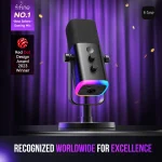 FIFINE USB/XLR Dynamic Microphone with Touch Mute Button,Headphone jack,I/O Controls,for PC PS5/4 mixer,Gaming MIC Ampligame AM8 6