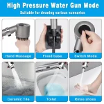 3 Modes Handheld Shower Head with Massage Brush Cotton Filters One-click Stop Water Saving High Pressure Showerhead for Bathroom 6