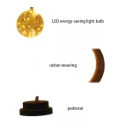 Creative Night Light Moon White Ball Table Lamp Nordic Style LED Iron Night Light Romantic Warm Room Bedroom Decorative Light 4