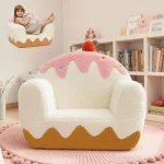 Toddler Chair for Ages 16, Soft Sherpa Kids Sofa with Book Pocket amp Carry Handle, Cozy SingleSeat Couch for Playroom or Bedroo