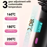 Rechargeable Hair Straightener Brush, Ionic Straightening Comb with 20s Fast Heating, 3 Temp Settings & Auto-Off for Home Salon 4