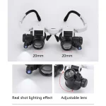 8X 15X 23X Adjustable Dual Polished Crystal Acrylic Lens Jewelry Watch Repair Magnifier Glass Head Eye Loupe Measurement Tools 5