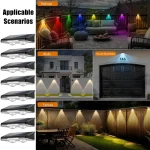 1-4Pcs Solar Fence Lights Solar Powered LED Deck Light Color Changing Waterproof Outdoor Illumination for Fence Posts Balcony 6