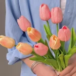 1/3/5PCS Tulips Artificial Flowers Real Touch Flowers Tulip Bouquet Decor Fake Tulips Flower for Home Wedding Decorations 2