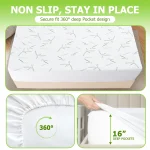 Lux Decor Mattress Protector, Cooling Rayon dervied from Bamboo Viscose, 100% Waterproof - Fitted Sheet Style, Deep Pocket 4