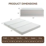 Hcore 1 PC Tri fold Memory Foam Mattress, 6 Inch Fold Up Mattress with Storage Bag, Full Folding Mattress for Floor, Guest Beds 6