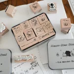 Cute Cat Wooden Stamp Set for DIY Stamping Junk Journal Labels Cards Scrapbooking Meow Seal Craft Hobbies - Home & Garden 3