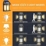 1/2/4/8 Solar Wall Lights IP44 Motion Sensor LED Lantern Wall Mounted Suitable for Outdoor Lighting on Courtyard Porch Decks 3