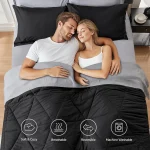 Queen Comforter Set 7 Pieces Bed in a Bag - Soft Microfiber Reversible Black Bedding for All Seasons 4