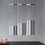 Nordic Long Tube Dimmable 7W 12W Pendant Lights Hanging Kitchen Light Length Adjustable Home Dining Room Lighting Lights 4