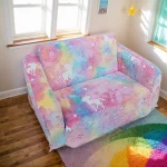 Glow in The Dark Extra Soft Open Couch Convertible Sofa To Lounger Glow in Dark Convertible Plush Foam Chair for Girls and Boys 6